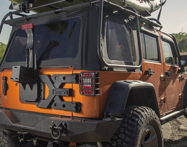Rugged Ridge Spartacus HD Tire Carrier Kit 07-18 Jeep Wrangler - Bull Strap