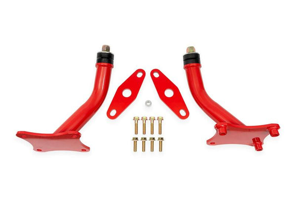 BMR 16-24 Chevrolet Camaro (6th Gen) Motor Mount Kit w/ Solid Bushings - Red - Bull Strap
