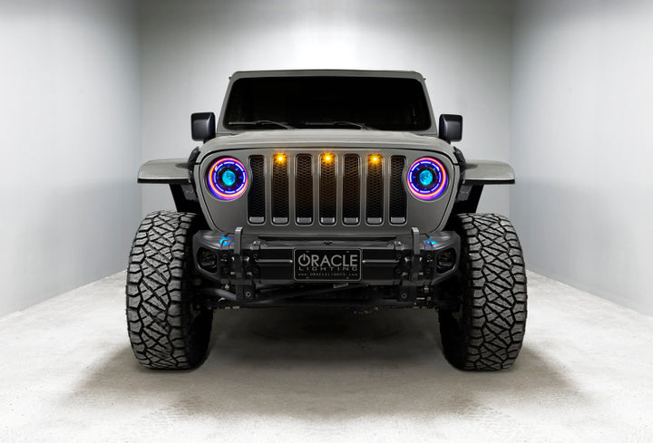 Oracle Oculus Bi-LED Projector Headlights for Jeep JL/Gladiator JT - w/ BC1 Controller - Bull Strap