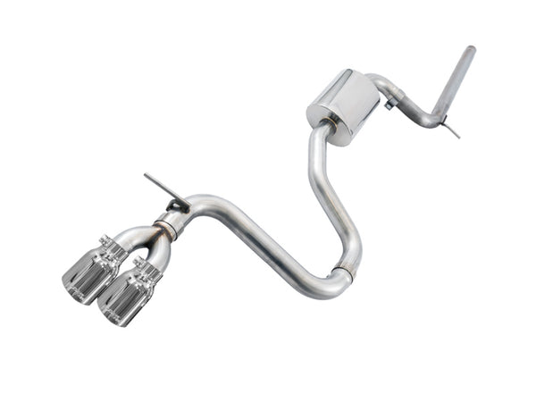 AWE Tuning VW MK7 Golf 1.8T Track Edition Exhaust w/Chrome Silver Tips (90mm) - Bull Strap