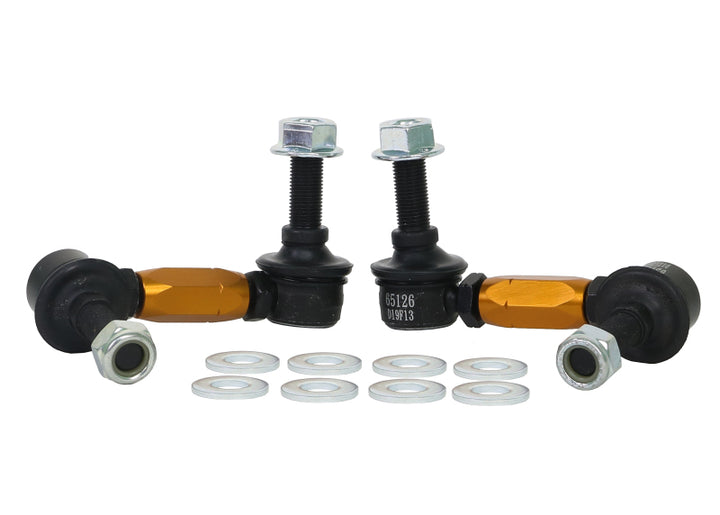 Whiteline 03+ Nissan 350z Z33 / 07-08 Infiniti G35 (Exc AWD) Fr Swaybar-Link Assy HD Adj Steel Ball - Bull Strap