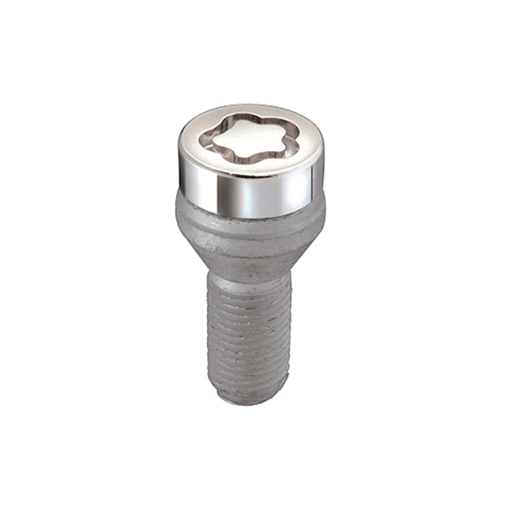 McGard Wheel Lock Bolt Set - 4pk. (Cone Seat) M12X1.25 / 19mm Hex / 25.6mm Shank Length - Chrome - Bull Strap
