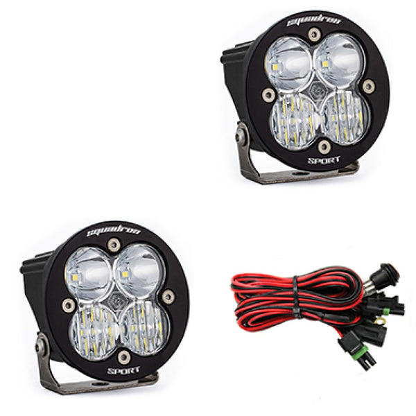 Baja Designs Squadron R Sport Driving/Combo Pair LED Light Pods - Clear - Bull Strap
