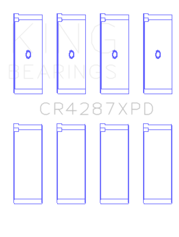 King Honda B18C1/B18C5 16V (Predoweled for Alum Rods) Performance Rod Bearing Set - Size STDX - Bull Strap