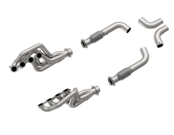 Kooks 2020 Mustang GT500 5.2L 2in x 3in SS Headers w/GREEN Catted Connection Pipe - Bull Strap