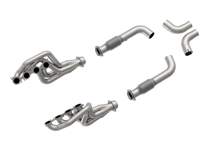 Kooks 2020 Mustang GT500 5.2L 2in x 3in SS Headers w/GREEN Catted Connection Pipe - Bull Strap