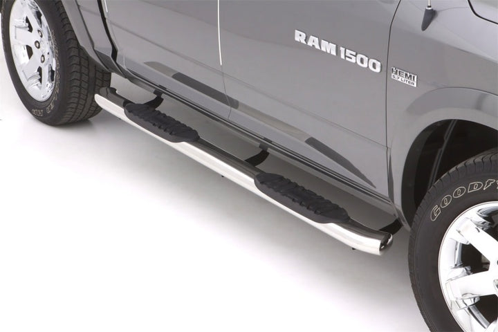 Lund 10-17 Dodge Ram 2500 Crew Cab 5in. Curved Oval SS Nerf Bars - Polished - Bull Strap