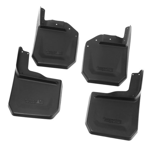 Rugged Ridge Splash Guard Kit Black 07-18 Jeep Wrangler JK - Bull Strap