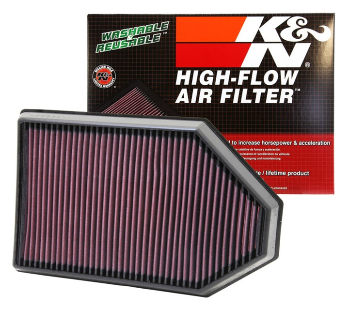 K&N Replacement Air Filter for 11 Chrysler 300/300C / Challenger 3.6L/5.7L/6.4L / Charger 3.6L/5.7L - Bull Strap