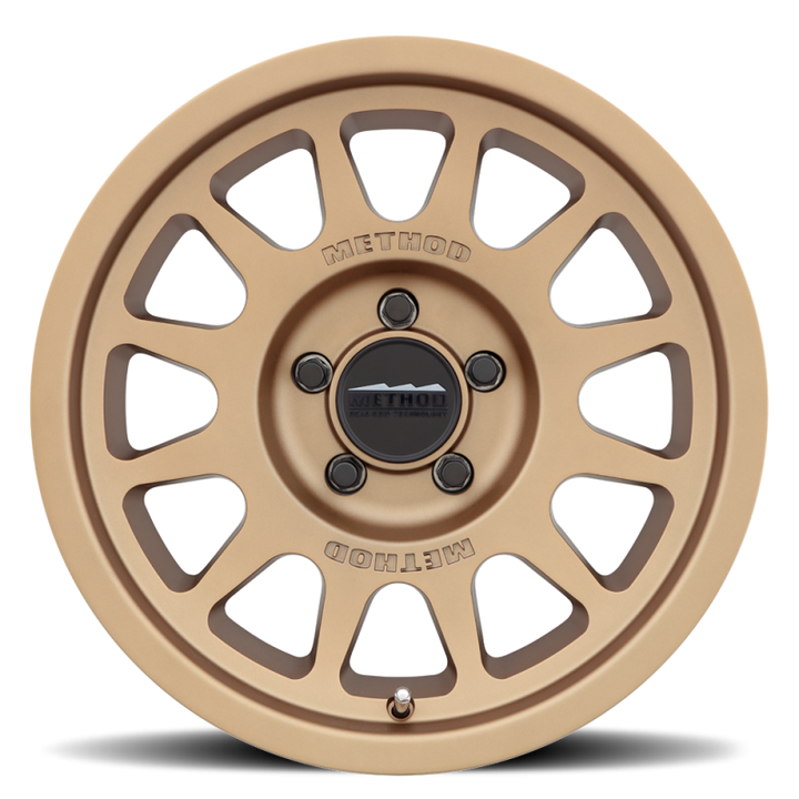 Method MR703 17x8.5 0mm Offset 5x5 71.5mm CB Method Bronze Wheel - Bull Strap