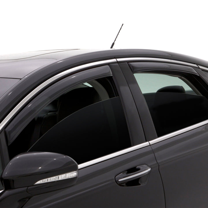AVS 14-18 Hyundai Genesis Ventvisor In-Channel Front & Rear Window Deflectors 4pc - Smoke - Bull Strap
