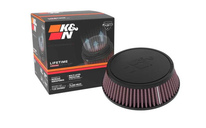 K&N Universal Rubber Filter 0.75in FLG 4.0625in OD 2.1875in Height - Bull Strap