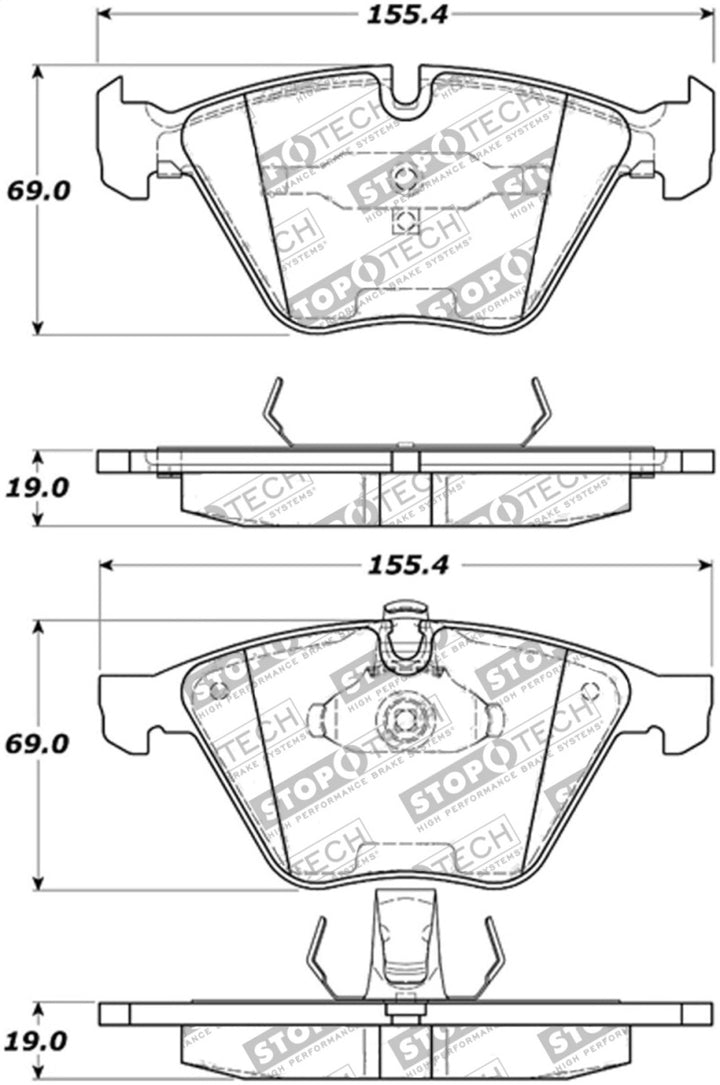 StopTech Performance 07-09 BMW E90/E92/E93 335i Coupe/Sedan Front Brake Pads D918 - Bull Strap