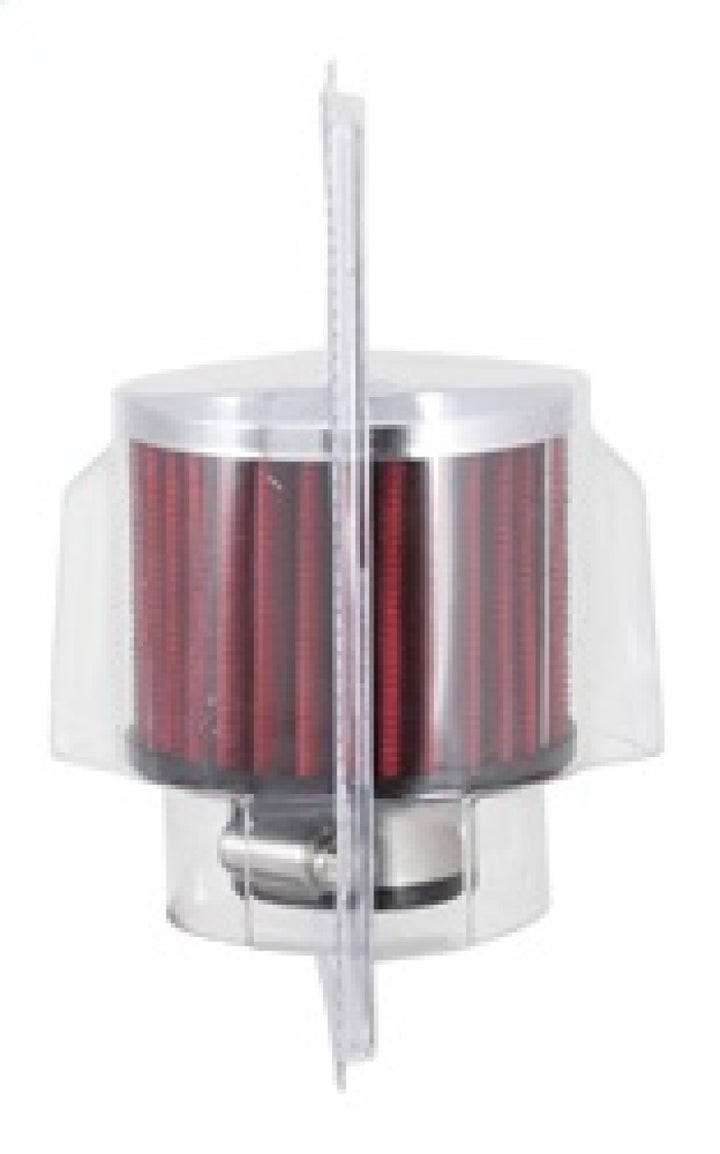 K&N 1.25in Flange ID x 3in OD x 2.5in H Rubber Base Crankcase Vent Filter - Bull Strap