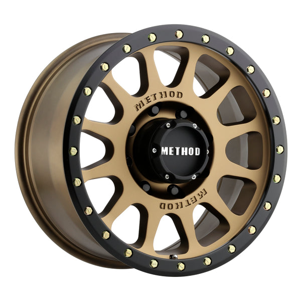 Method MR305 NV 17x8.5 0mm Offset 8x6.5 130.81mm CB Method Bronze/Black Street Loc Wheel - Bull Strap