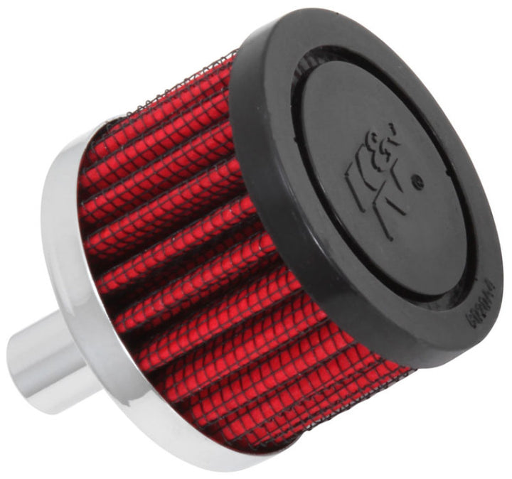K&N Steel Base Crankcase Vent Filter .5in Vent OD x 2in OD x 1.5in Height - Bull Strap