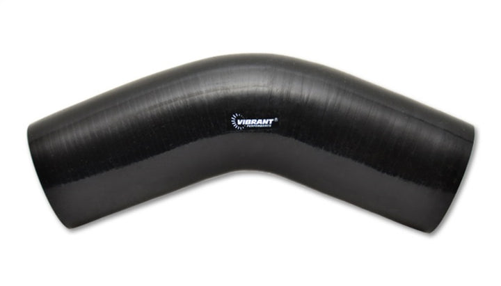Vibrant 4 Ply Reinforced Silicone Elbow Connector - 1.5in I.D. - 45 deg. Elbow (BLACK) - Bull Strap