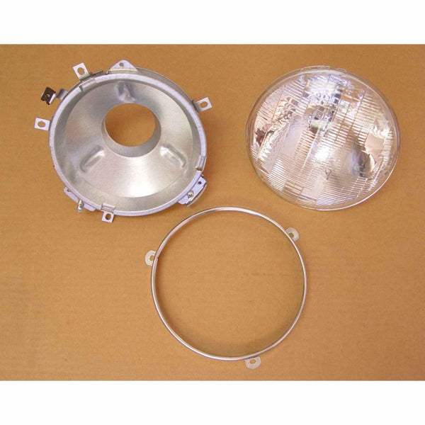 Omix Headlight Assembly With Bulb 72-86 Jeep CJ Models - Bull Strap