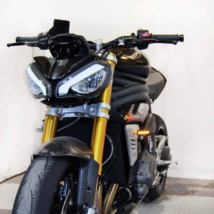New Rage Cycles 21+ Triumph Speed Triple 1200 RS Front Turn Signals - Bull Strap