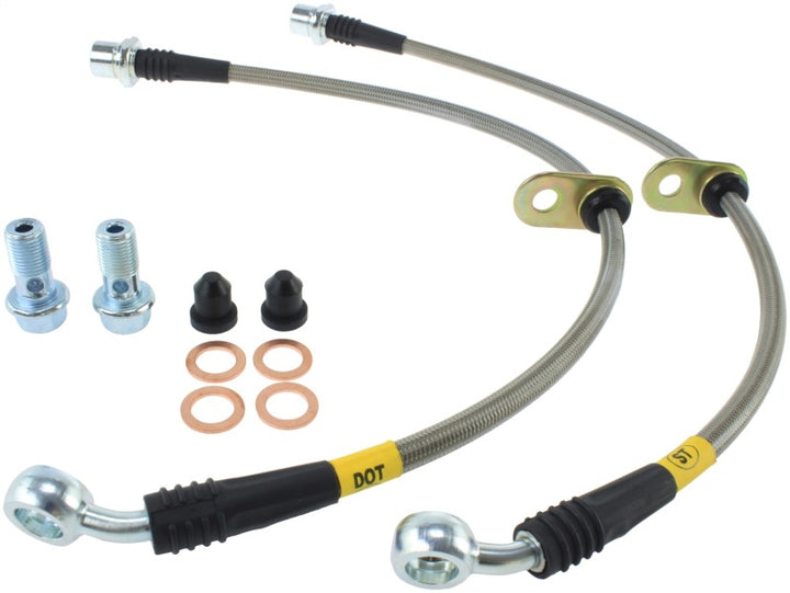 StopTech 00-05 Toyota MR2 Spyder Rear Stainless Steel Brake Lines - Bull Strap