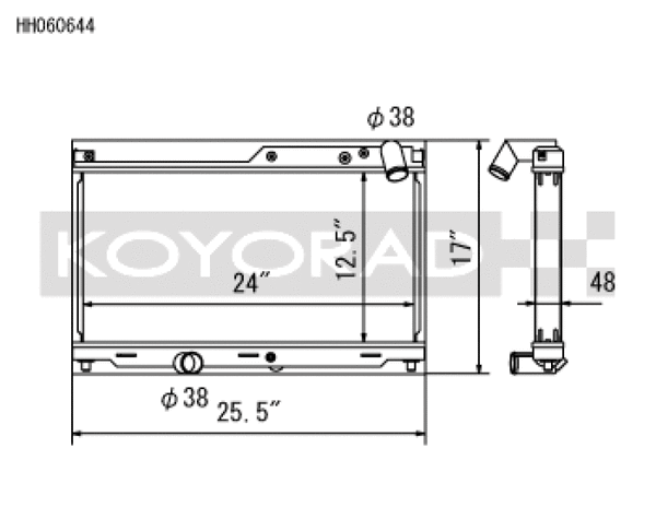 Koyo 93-95 Mazda RX-7 1.3L Turbo Radiator - Bull Strap