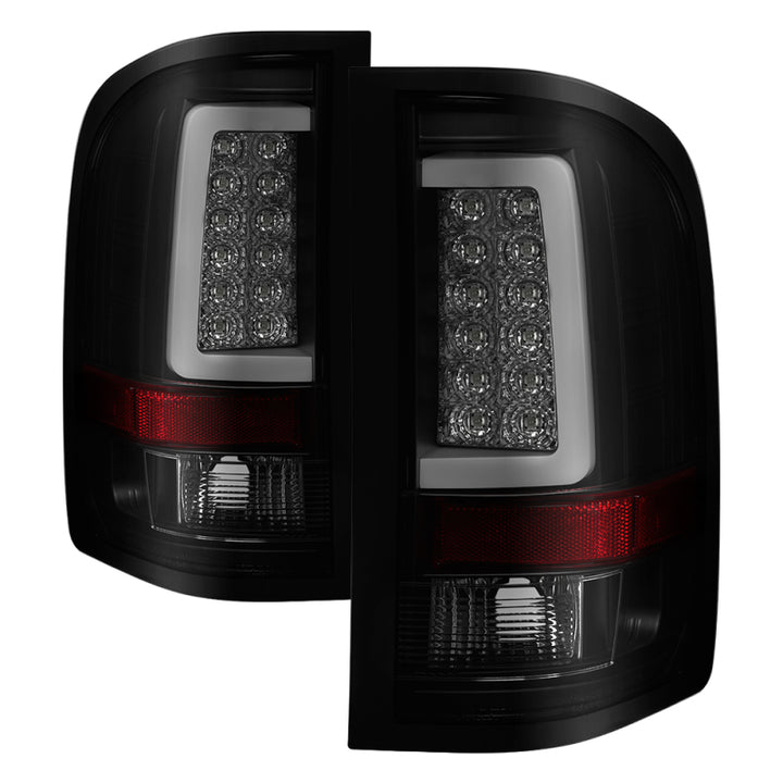 Spyder 07-13 Silverado (Will Not Work w/2010 921 Bulb)V3 Tail Lights Blk Smk ALT-YD-CS07V3-LBLED-BSM - Bull Strap