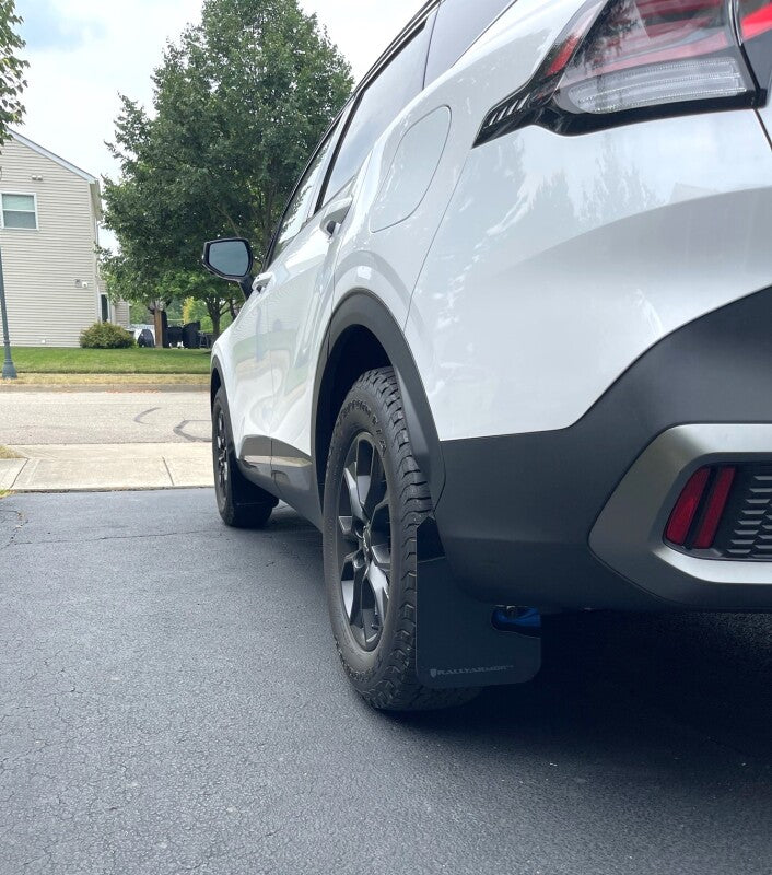 Rally Armor 23-25 Kia Sportage Black UR Mud Flap w/ Dark Grey Logo - Bull Strap
