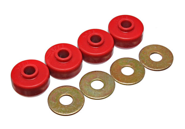 Energy Suspension 84-96 Chevy Corvette Red Spring Cushions for Rear Leaf Spring Bushing Set - Bull Strap