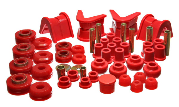 Energy Suspension 73-79 Ford F-150 Pickup 4WD Red Hyper-flex Master Bushing Set - Bull Strap