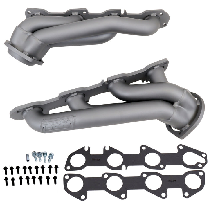 BBK 09-20 Dodge Challenger Hemi 5.7L Shorty Tuned Length Exhaust Headers - 1-3/4in Titanium Ceramic - Bull Strap