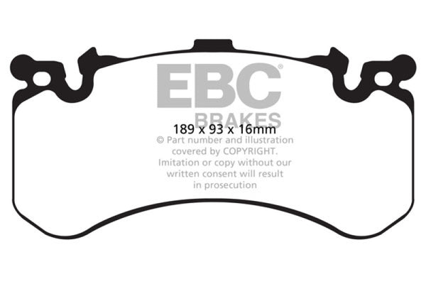 EBC 11+ Audi A8 Quattro 6.3 (Cast Iron Rotors) Yellowstuff Front Brake Pads - Bull Strap