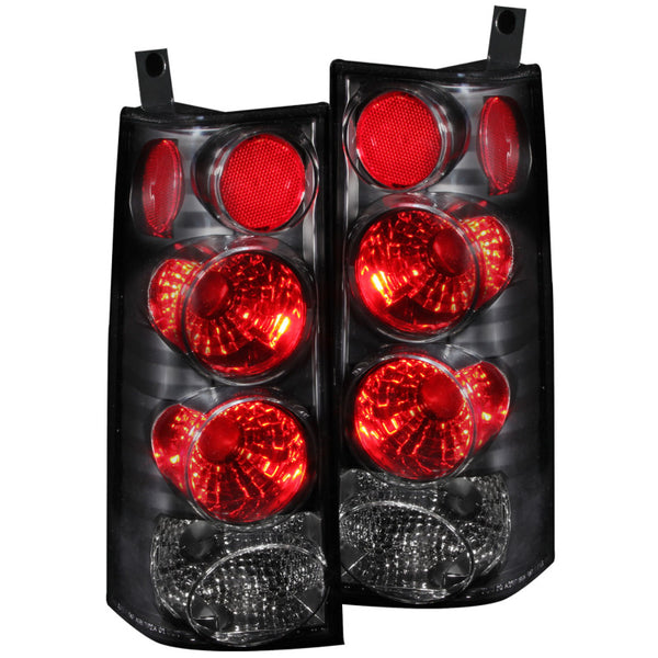 ANZO 2003-2015 Chevrolet Express Taillights Black - Bull Strap