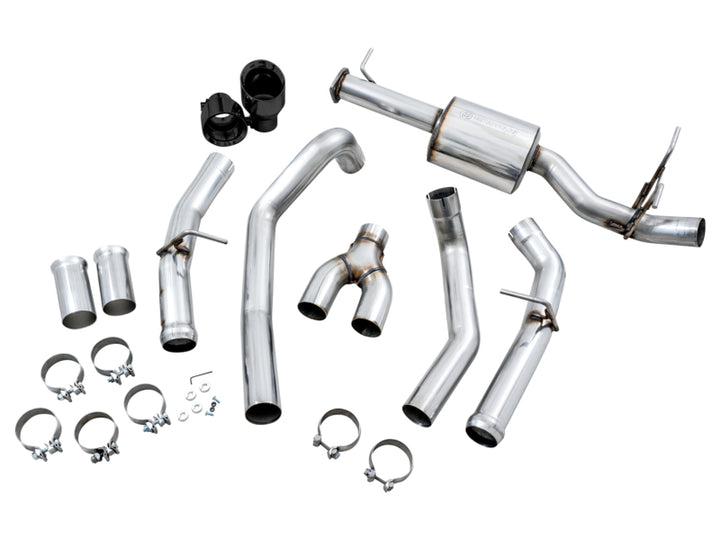 AWE Tuning 19-21 RAM 1500 5.7L (w/Cutouts) 0FG Dual Rear Exit Cat-Back Exhaust - Diamond Black Tips - Bull Strap