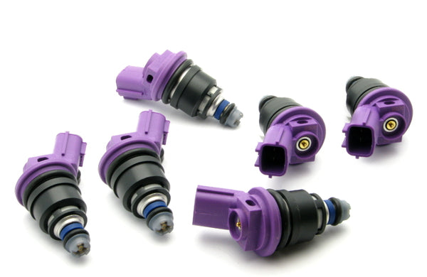 DeatschWerks 96-99 Nissan I30 VQ30 / RB25DET / Maxima VQ30de / 300zx 740cc Side Feed Injectors - Bull Strap