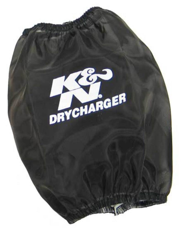 K&N Black Drycharger Round Tapered Air Filter Wrap 5.5in Base ID x 4.5in Top ID x 6.5in H - Bull Strap