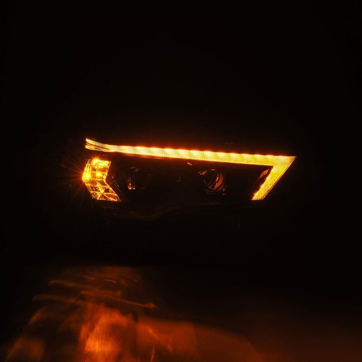 AlphaRex 14-20 Toyota 4Runner PRO-Series LED Proj Headlights Alpha-Black w/Sequential Signal/DRL - Bull Strap