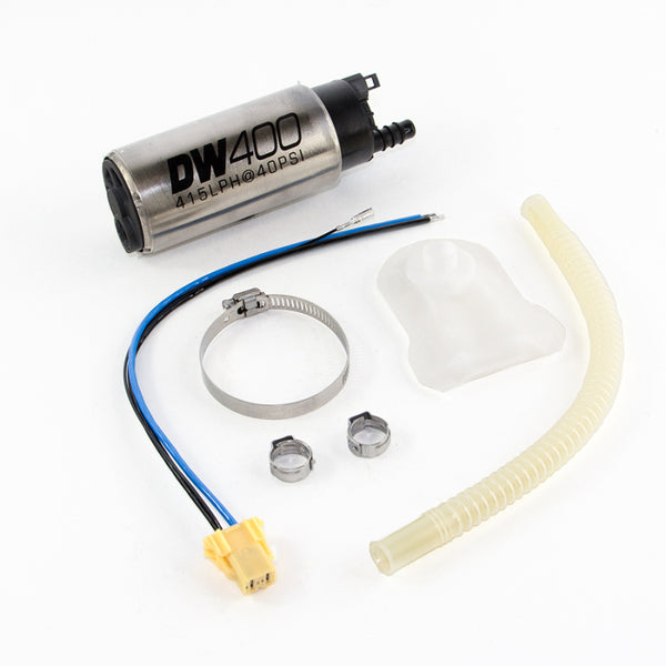 DeatschWerks 92-95 BMW E36 325i 415lph In-Tank Fuel Pump w/ 9-1052 Install Kit - Bull Strap