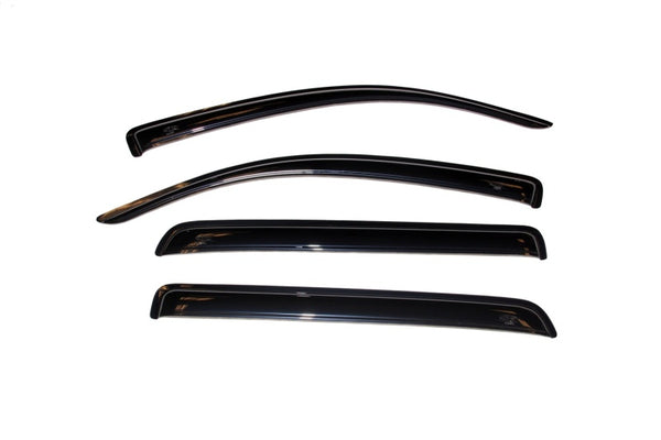 AVS 07-18 Toyota Tundra Crewmax Ventvisor Outside Mount Window Deflectors 4pc - Smoke - Bull Strap