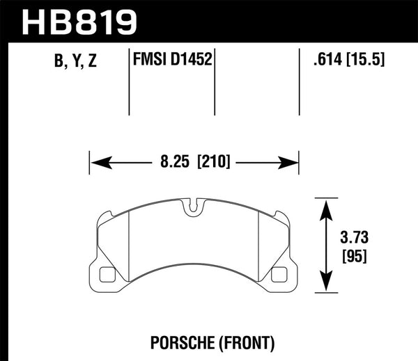 Hawk 11-13 Porsche Cayenne HPS 5.0 Front Brake Pads - Bull Strap