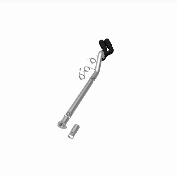 MagnaFlow 08-18 Ford F-250/F-350/F-450 4.6L/6.7 DPF-Back Black 4in Dual Single Rear Exit - Bull Strap