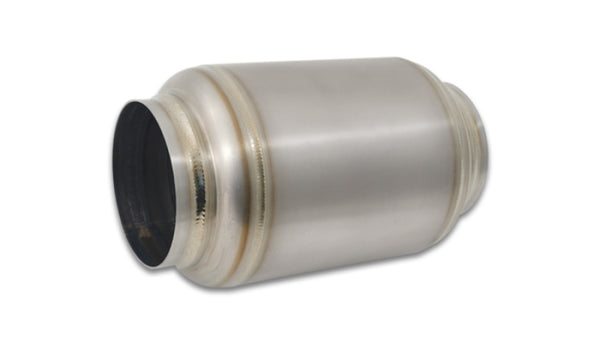 Vibrant Titanium Muffler w/Natural Tip 4in. Inlet / 4in. Outlet / 5.875in Dia - Bull Strap