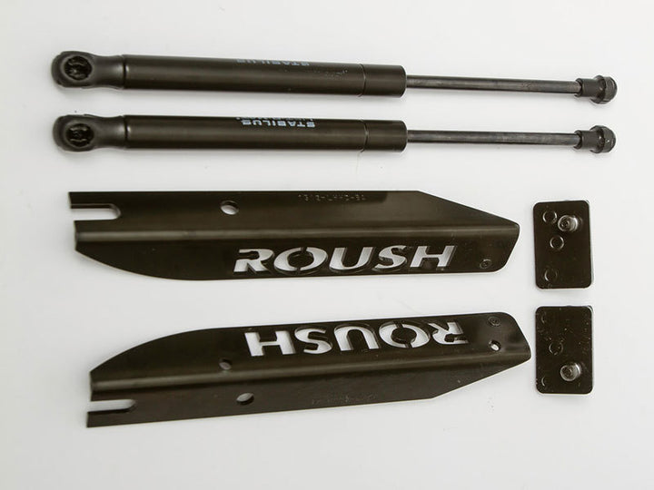 Roush 2005-2014 Ford Mustang Hood Strut Kit (Excl. GT500) - Bull Strap