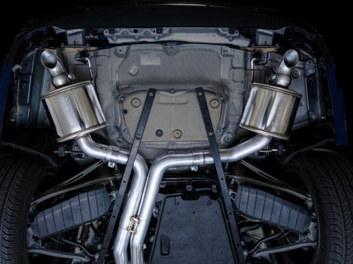 AWE Audi 2019-2023 C8 A6/A7 3.0T Touring Edition Cat-back Exhaust- Turn Downs - Bull Strap