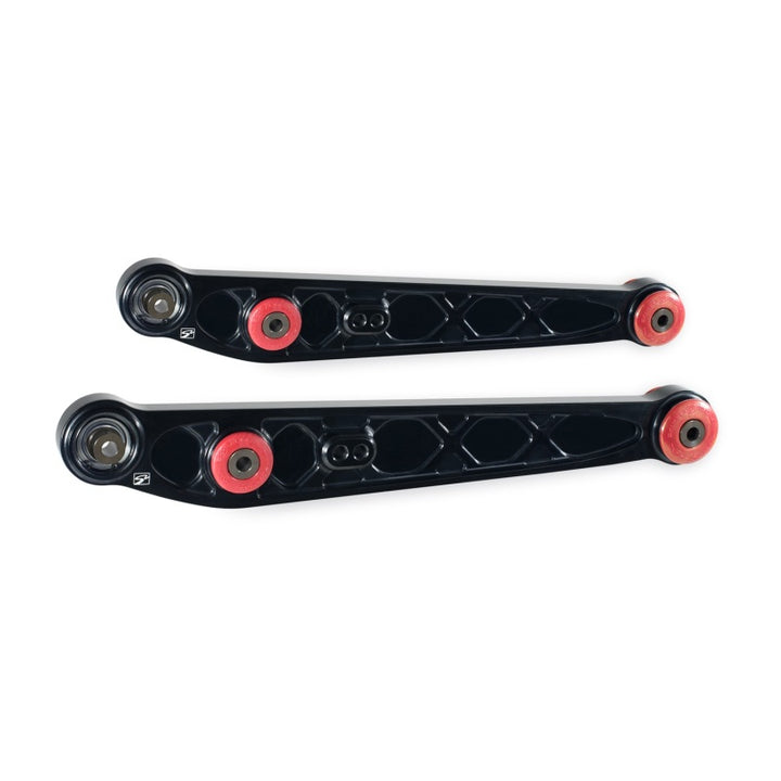 Skunk2 Honda/Acura EK Alpha Series Rear Lower Control Arm Set - Black - Bull Strap