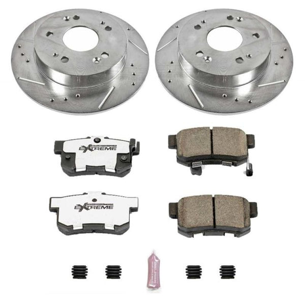 Power Stop 13-15 Acura ILX Rear Z26 Street Warrior Brake Kit - Bull Strap