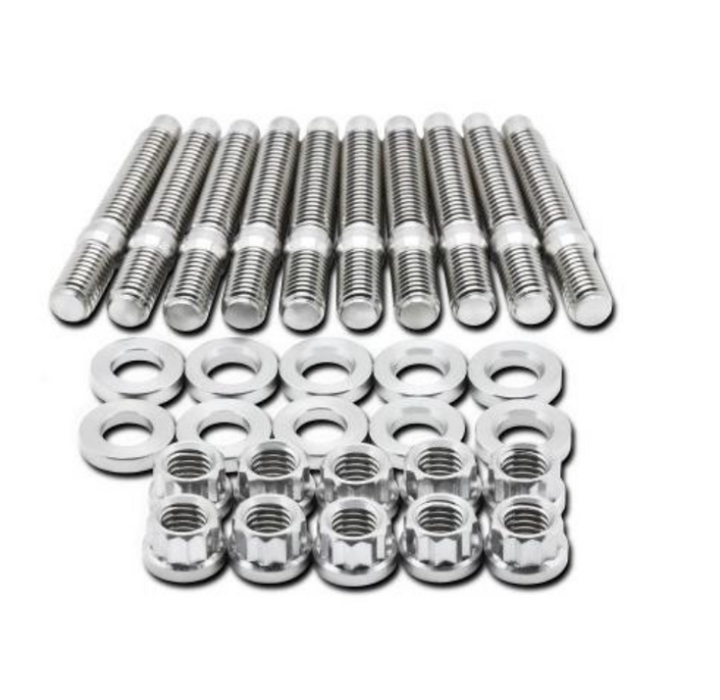 BLOX Racing SUS303 Stainless Steel Exhaust Manifold Stud Kit M8 x 1.25mm 45mm in Length - 7-piece - Bull Strap