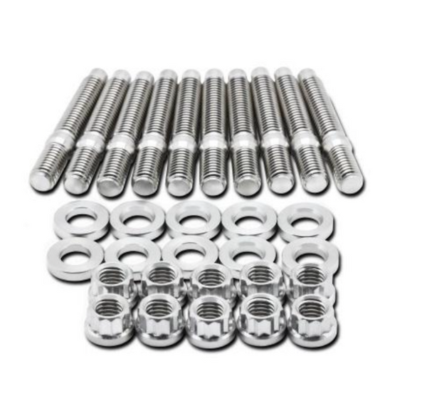 BLOX Racing SUS303 Stainless Steel Intake Manifold Stud Kit M8 x 1.25mm 55mm in Length - 10-piece - Bull Strap