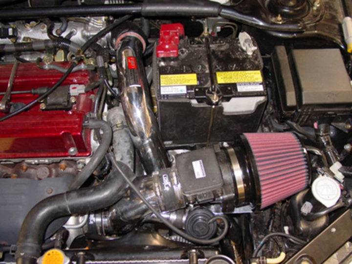 Injen 03-06 Evo 8/9/MR Cast Aluminum Intake System w/ Full Intercooler Piping Black Short Ram Intake - Bull Strap