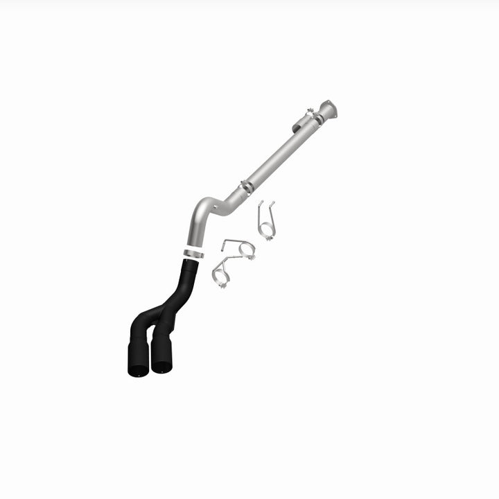 MagnaFlow 08-18 Ford F-250/F-350/F-450 4.6L/6.7 DPF-Back Black 4in Dual Single Rear Exit - Bull Strap