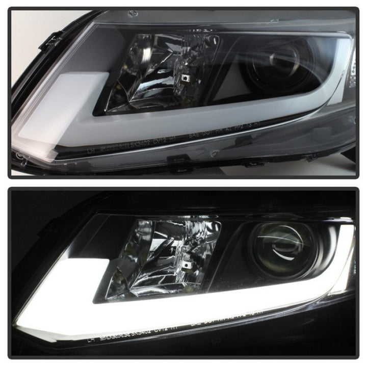 Spyder 12-14 Honda Civic (Excl. 2014 Coupe) Projector Headlights Lgtbr DRL Black PRO-YD-HC12-DRL-BK - Bull Strap